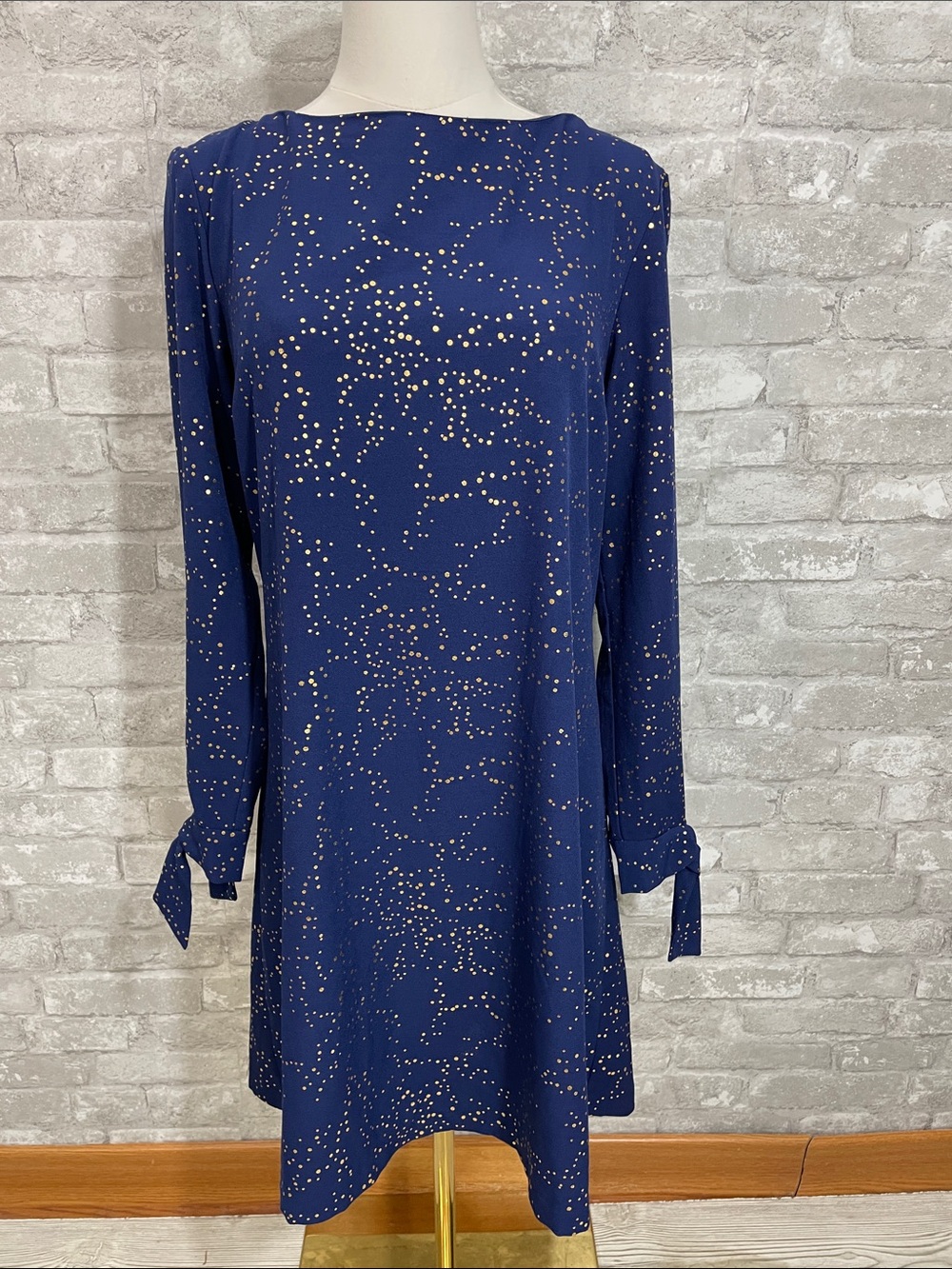 Hutch Navy Metallic Floating Fairy Dust Shift Dress